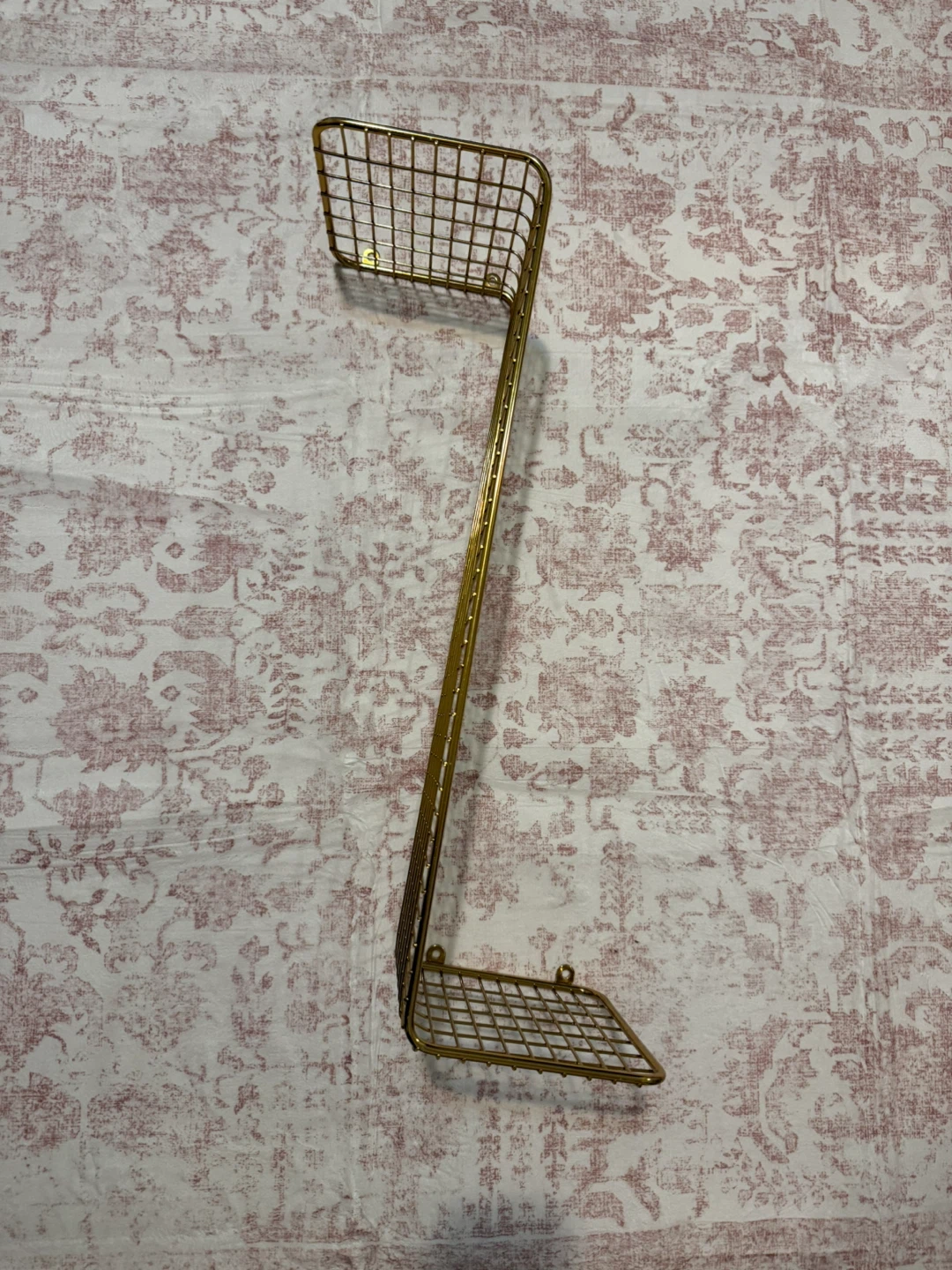 Gold  Metal Wire Wall Shelf