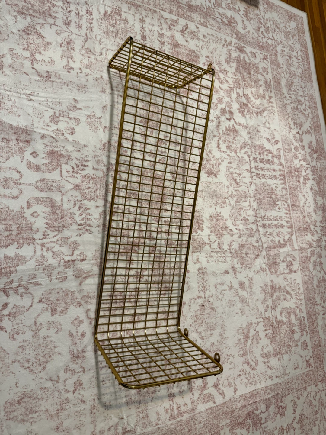 Gold  Metal Wire Wall Shelf - photo 2