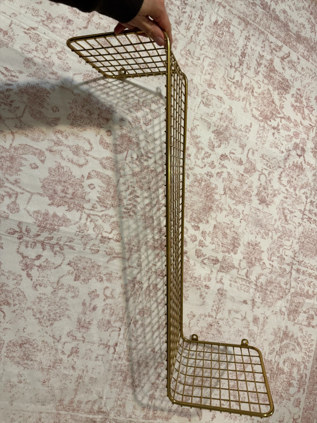 Gold  Metal Wire Wall Shelf - photo 4