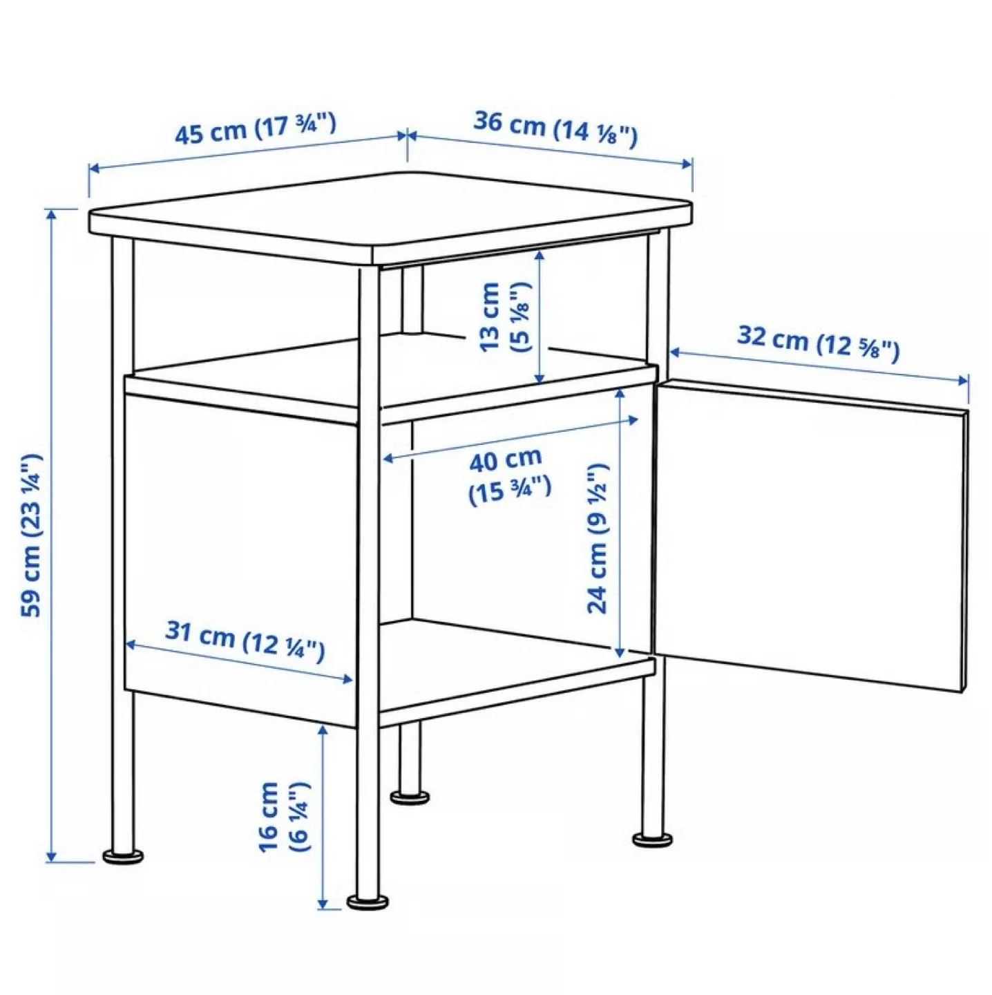 New GRÅFJÄLLET Nightstand, white image indicator(3)
