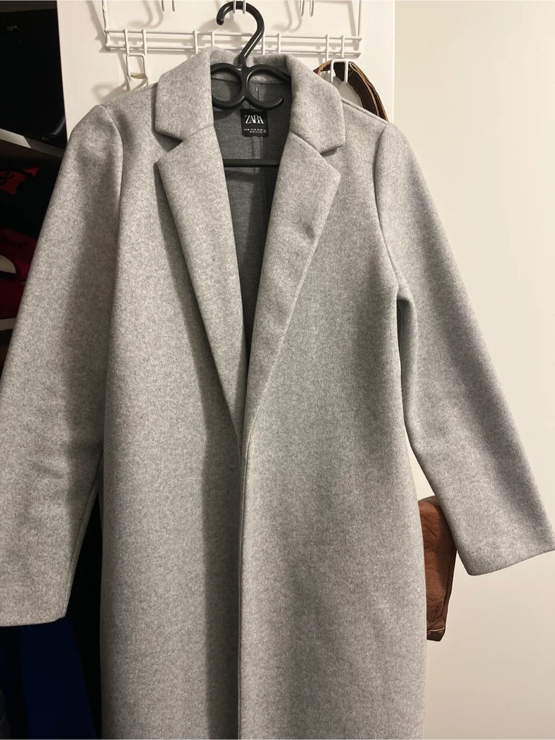 Zara Grey Wool Blend Coat - Size M