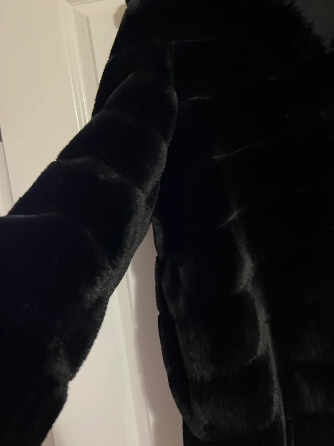 Black Faux Fur Hooded Coat image indicator(2)