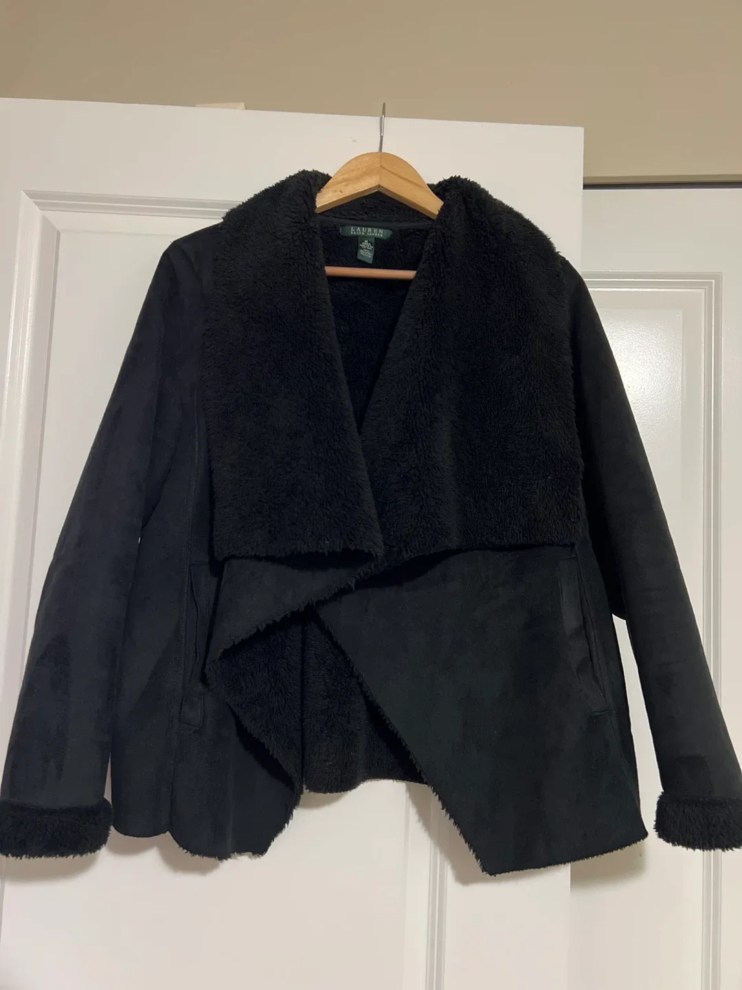 Ralph Lauren dark chocolate Faux Suede/Fur Jacket - M
