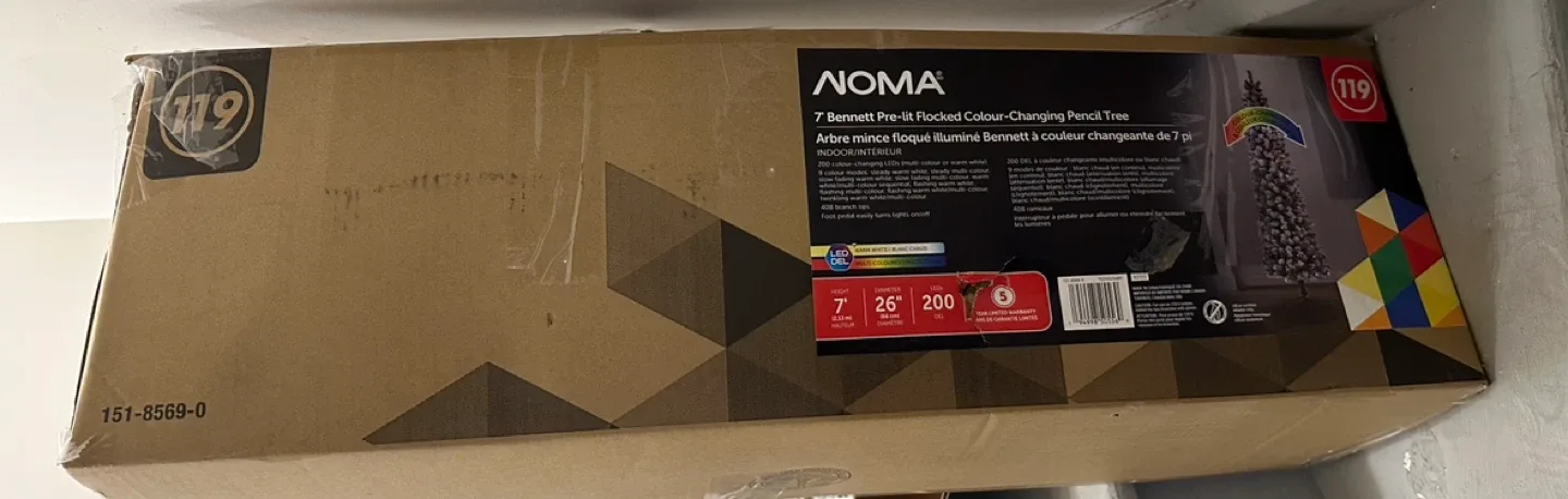 Noma Aritifical 7’ Flocked Pencil Christmas tree image indicator(3)