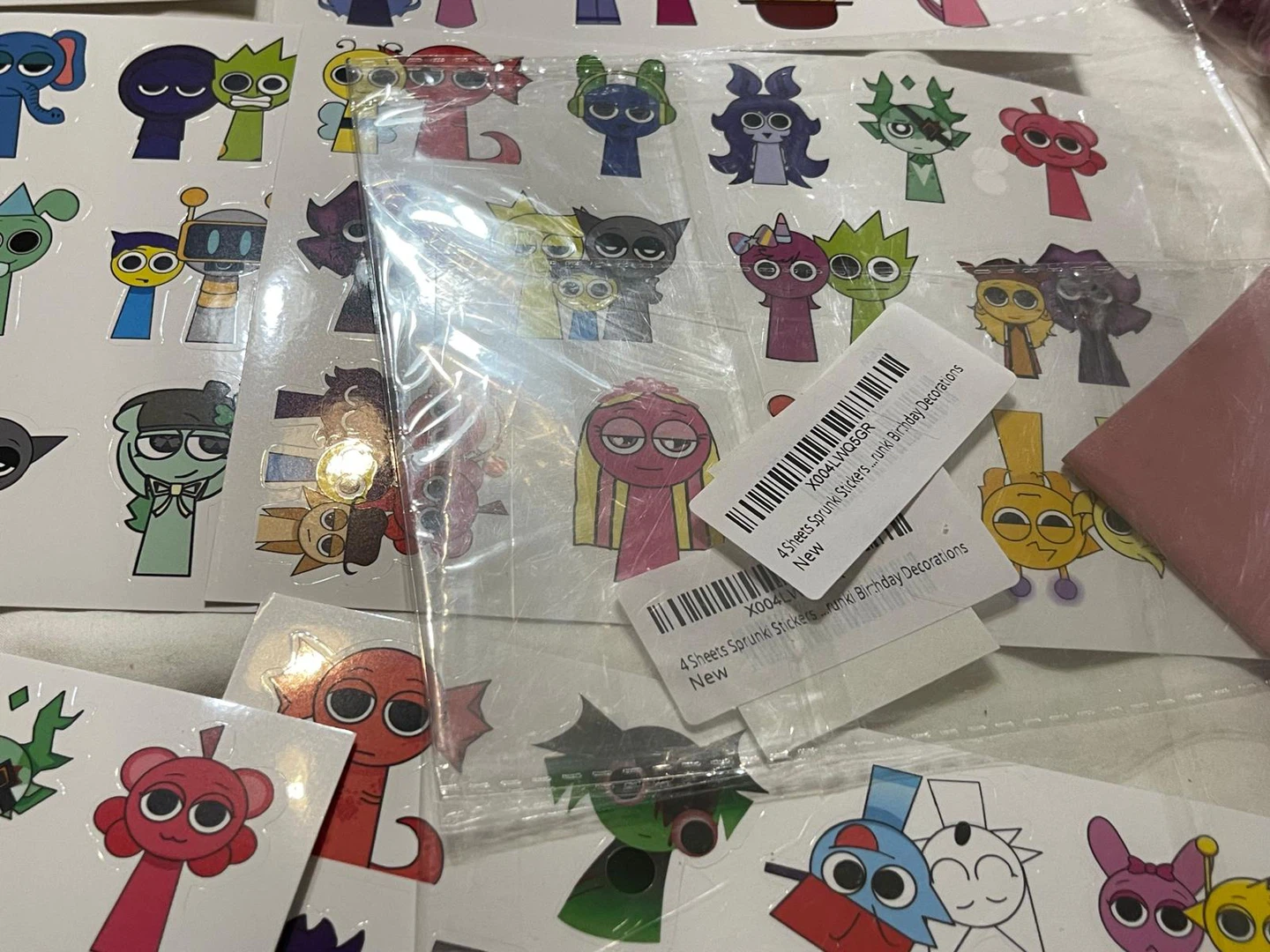 New Sprunki Stickers Birthday Decorations - 4 Sheets - photo 4