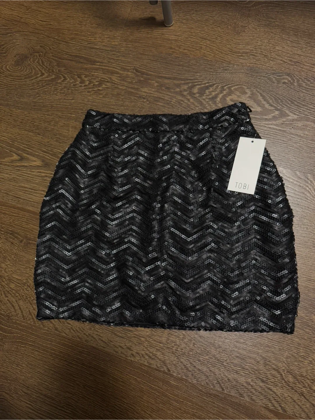 New TOBI Black Sequin Mini Skirt - XS