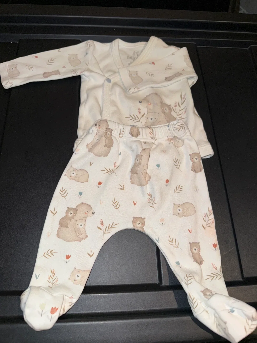 Babysoy Bear Print Two-Piece Set