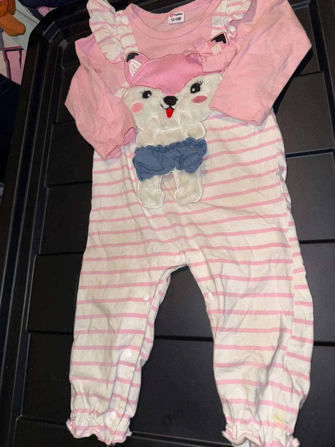Pink Fox Romper - Size 12-18M
