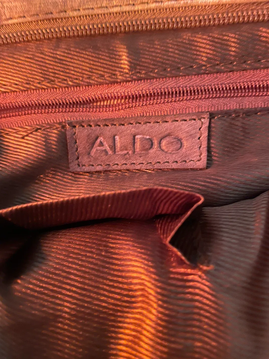 Aldo Vintage Leather Tote with Painted Flowers image indicator(4)