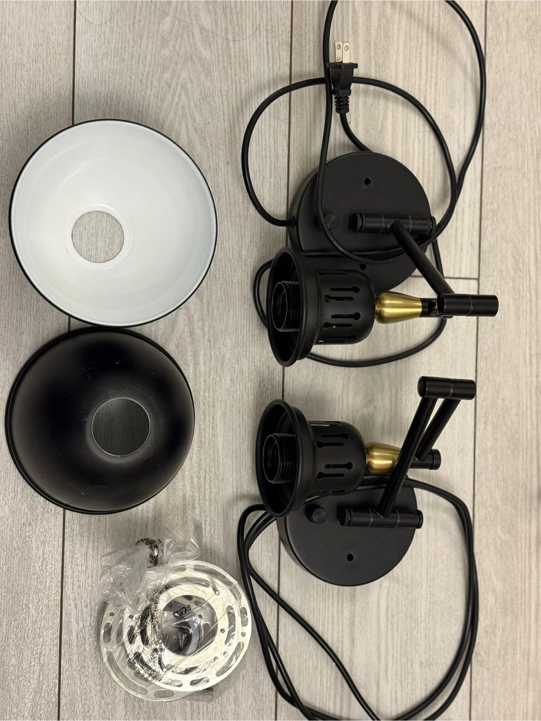 Set of 2 Black Wall Lights - photo 2