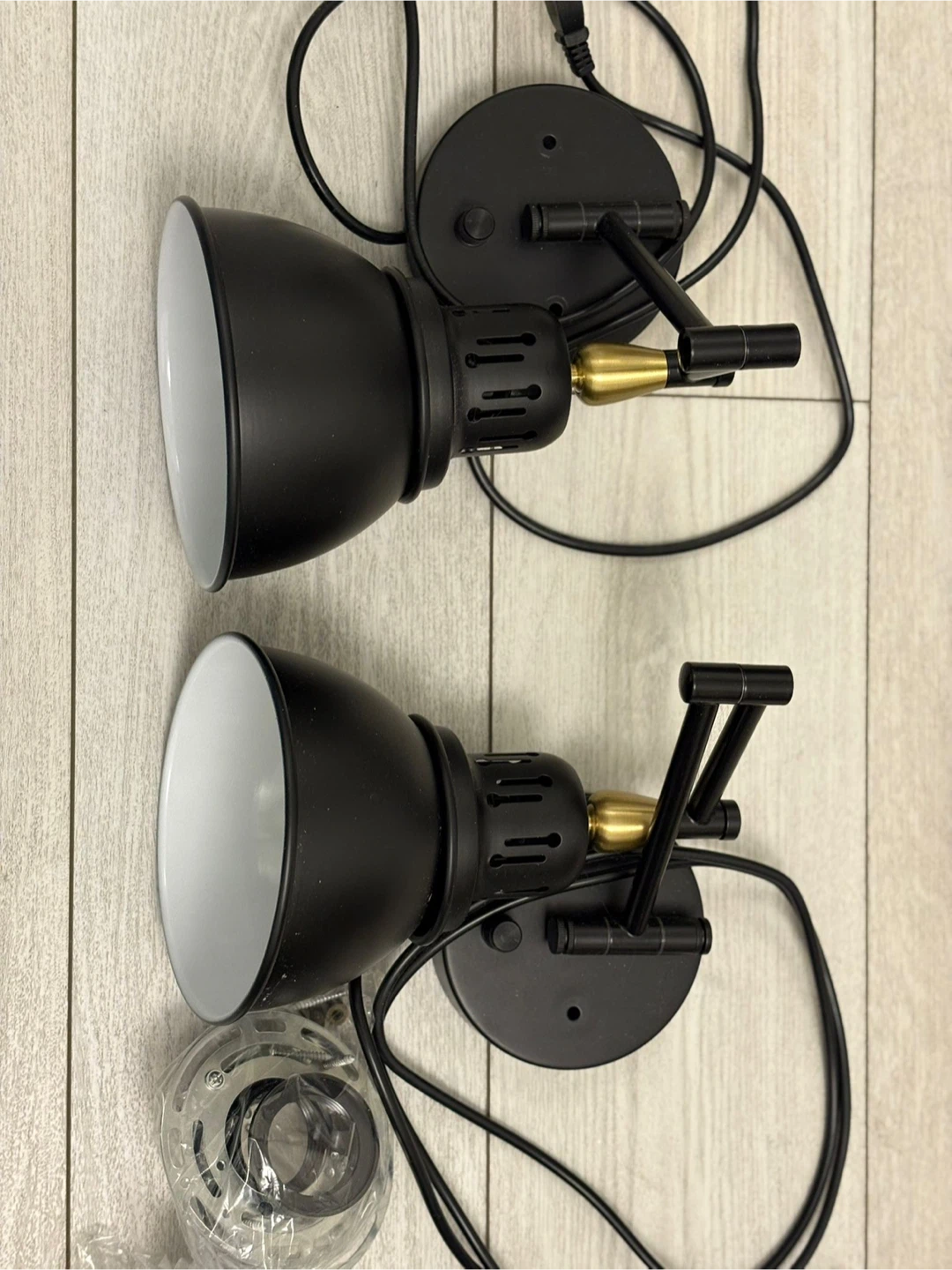 Set of 2 Black Wall Lights