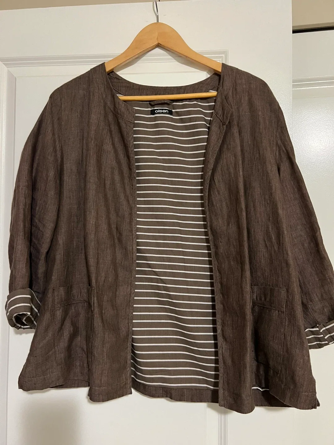 Olsen Brown Linen Blend Jacket