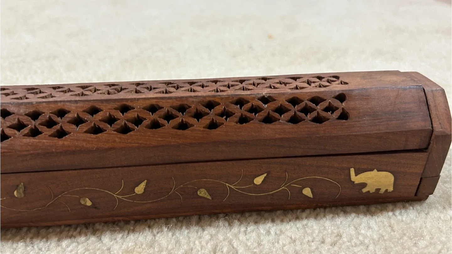 New Wooden Incense Box with Elephant Design image indicator(4)