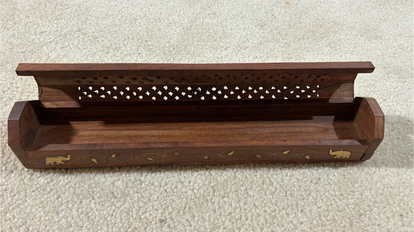 New Wooden Incense Box with Elephant Design image indicator(2)