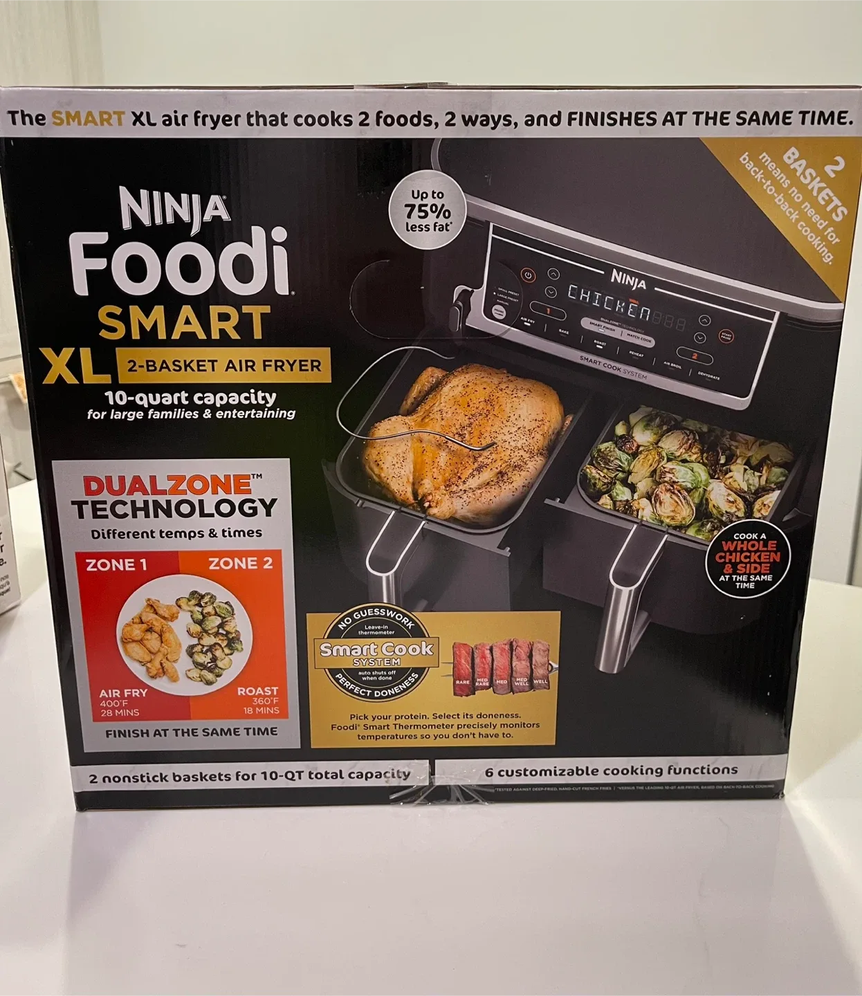 Ninja Foodi 10 QT 6-in-1 DualZone Smart XL Air Fryer DZ550