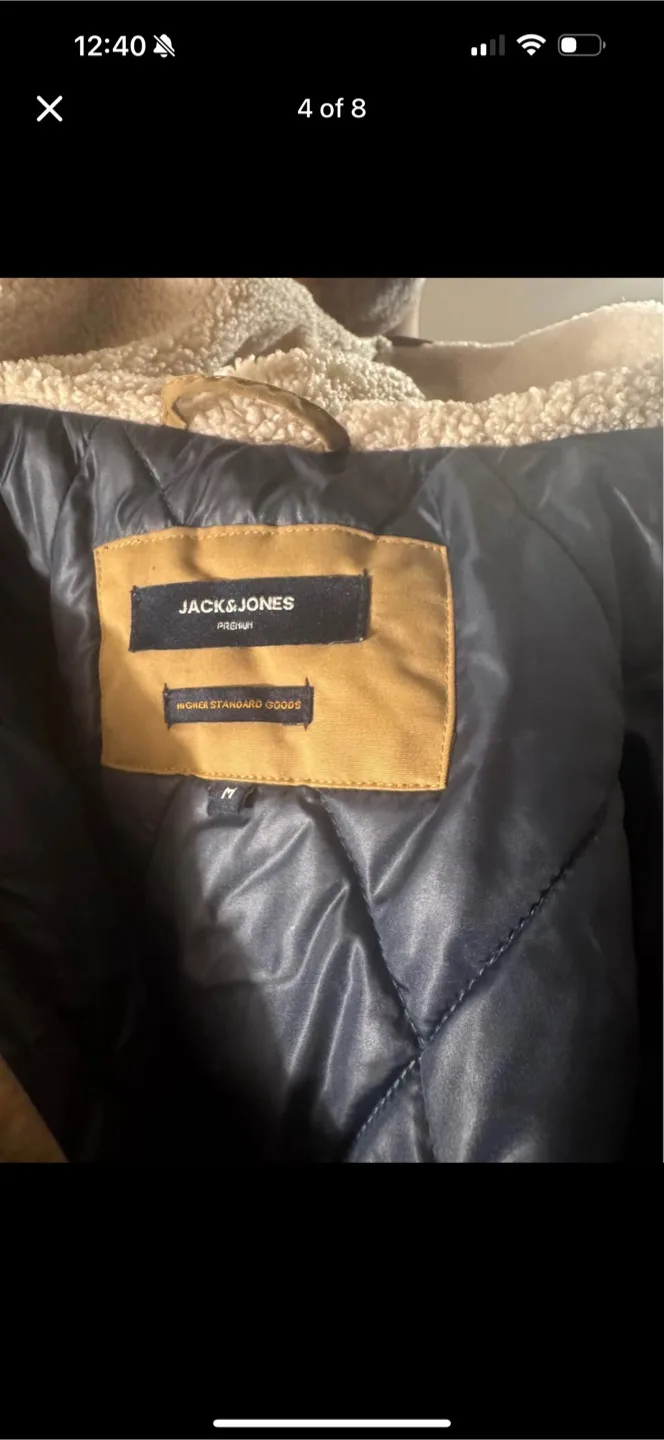 Jack & Jones Premium Beige Parka - Size Medium image indicator(4)