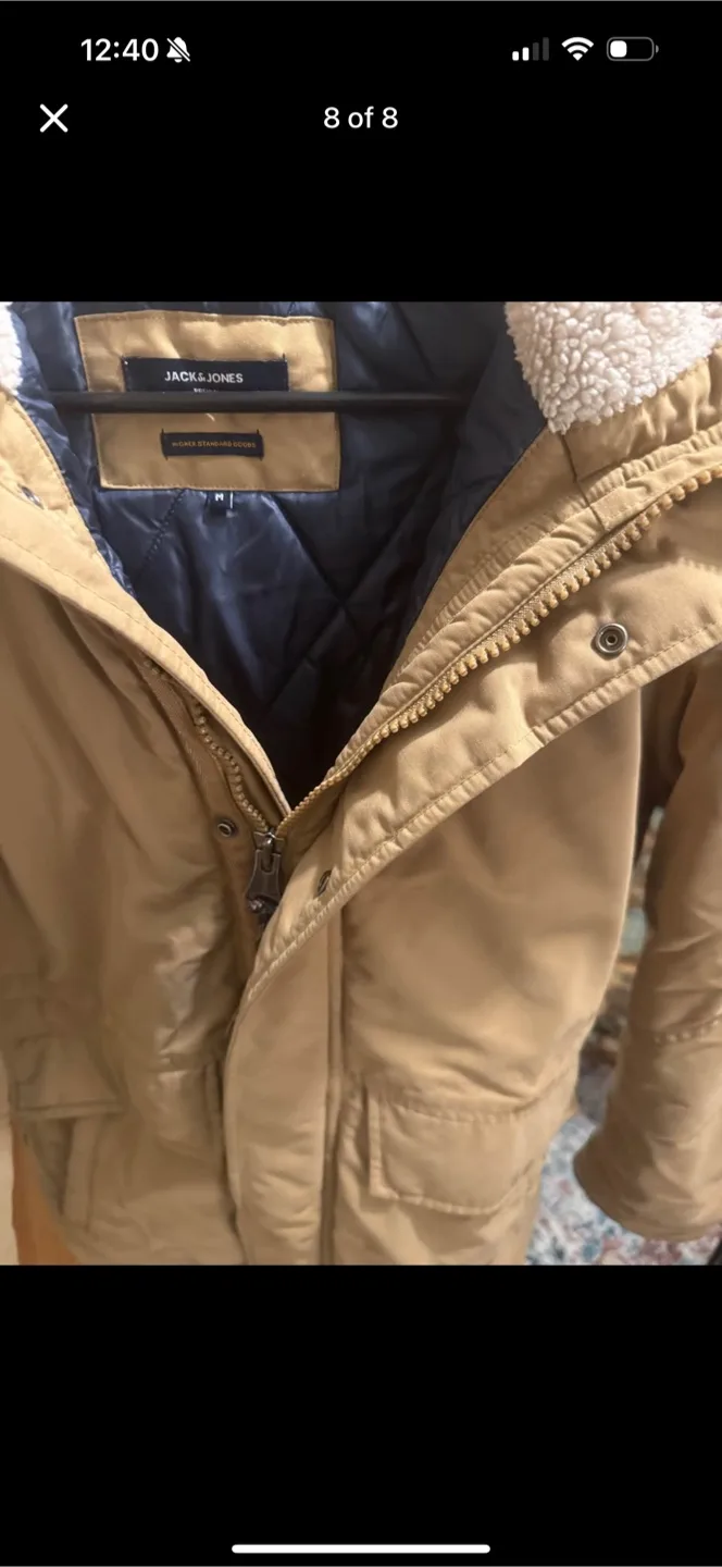 Jack & Jones Premium Beige Parka - Size Medium image indicator(8)