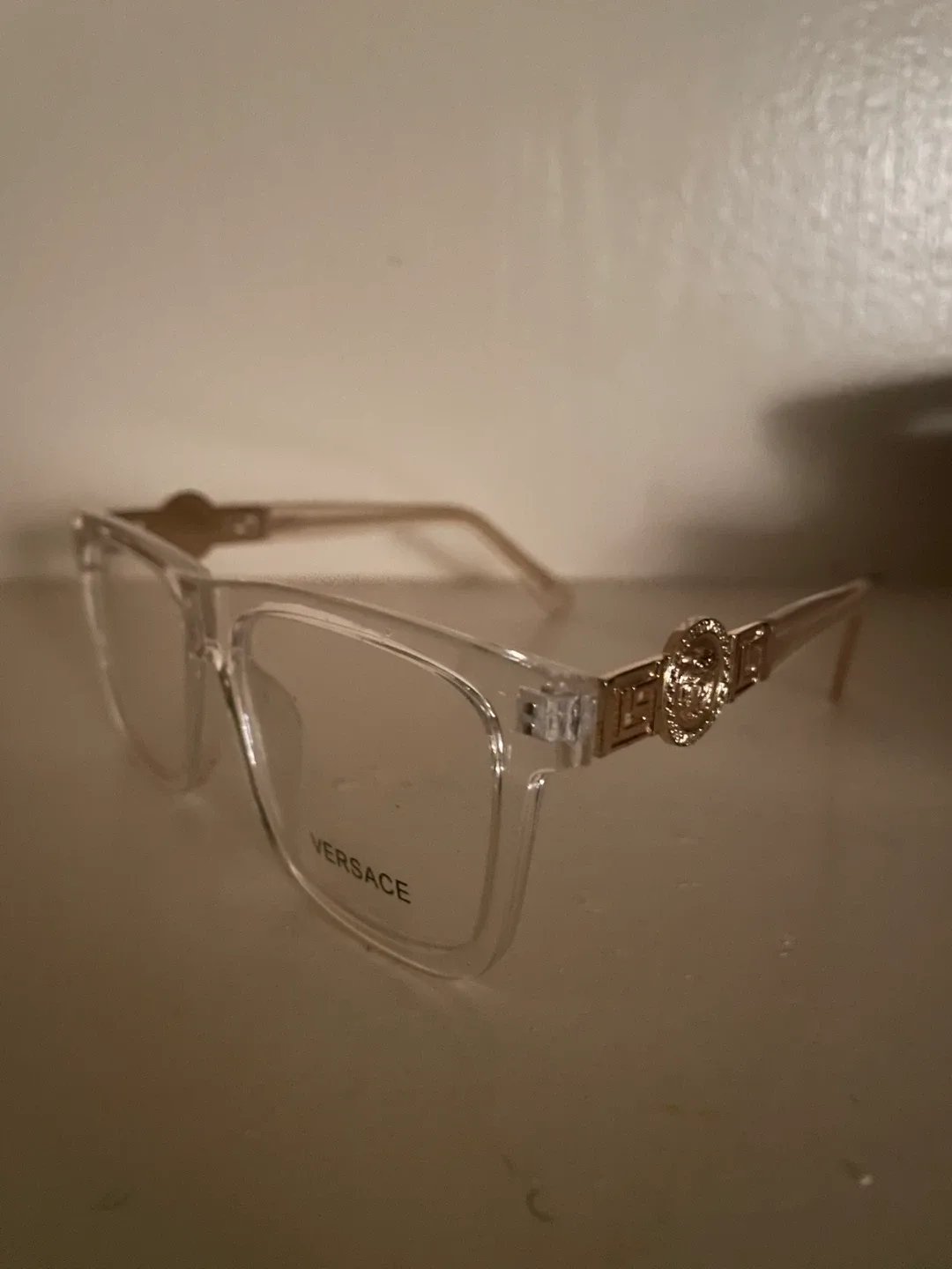 Versace Clear Frame Glasses with Case image indicator(2)