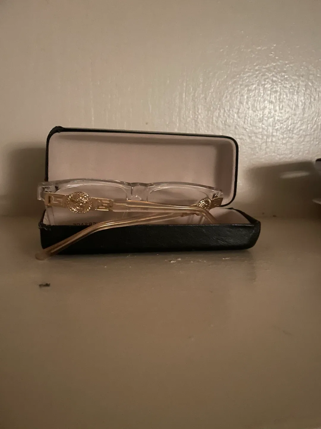 Versace Clear Frame Glasses with Case image indicator(5)