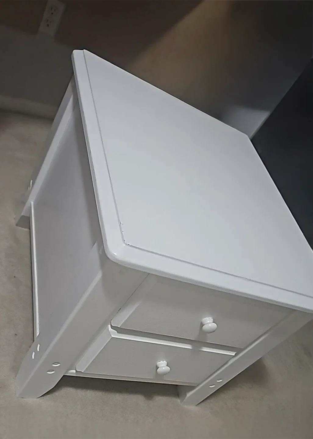 White Bedside Table with 2 Drawers - NEED IT GONE ASAP