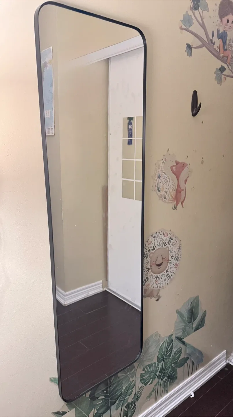 IKEA Lindbyn Mirror - Black, 40x130 cm image indicator(4)