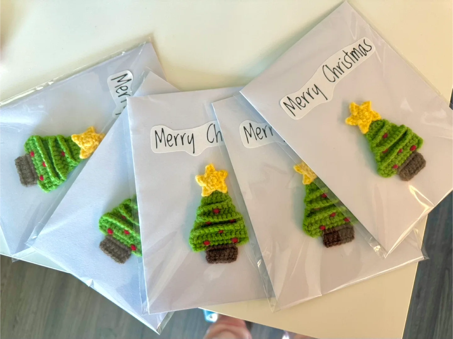 Crochet greeting cards for Christmas