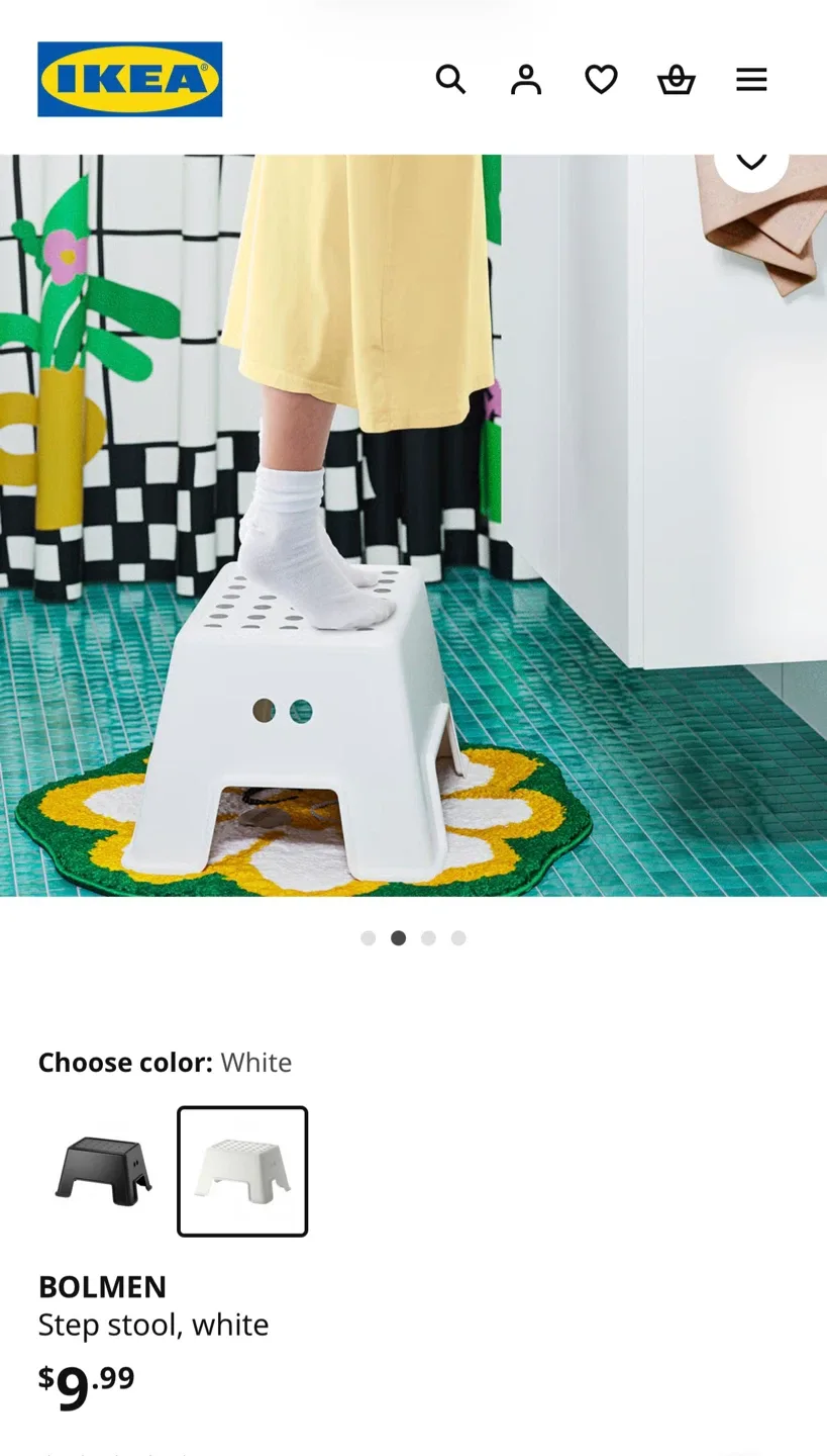 IKEA BOLMEN Step Stool - White image indicator(2)