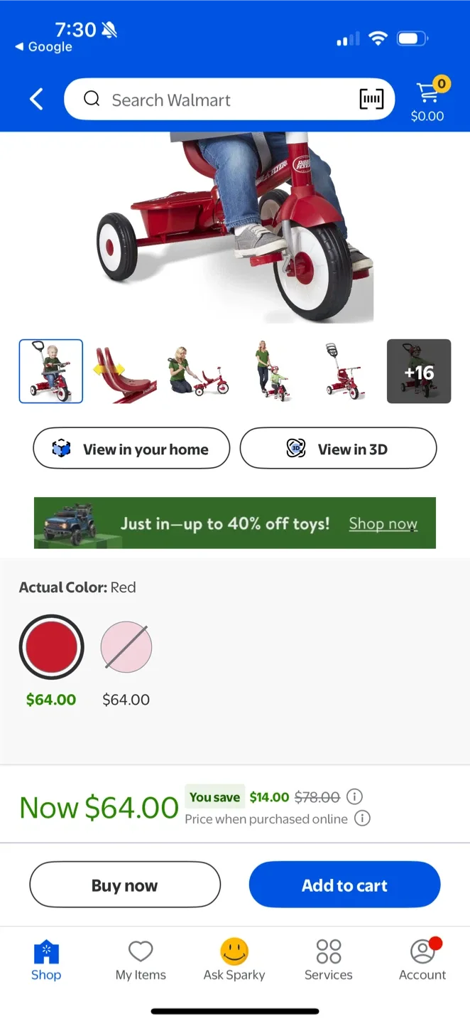 Radio Flyer 3-in-1 Red Trike Ages 1.5 to 5 image indicator(2)