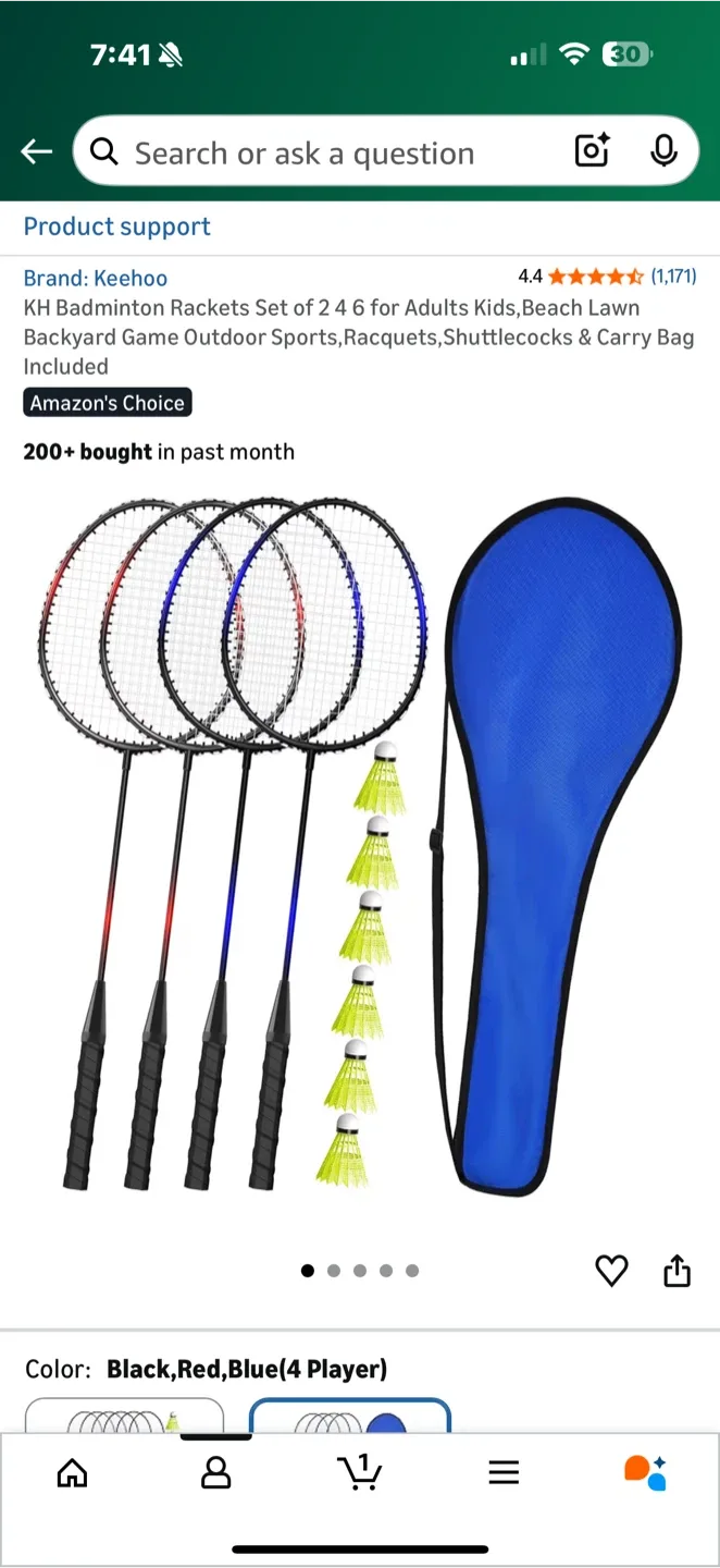 Keehoo Badminton Racket Set (4 Player)