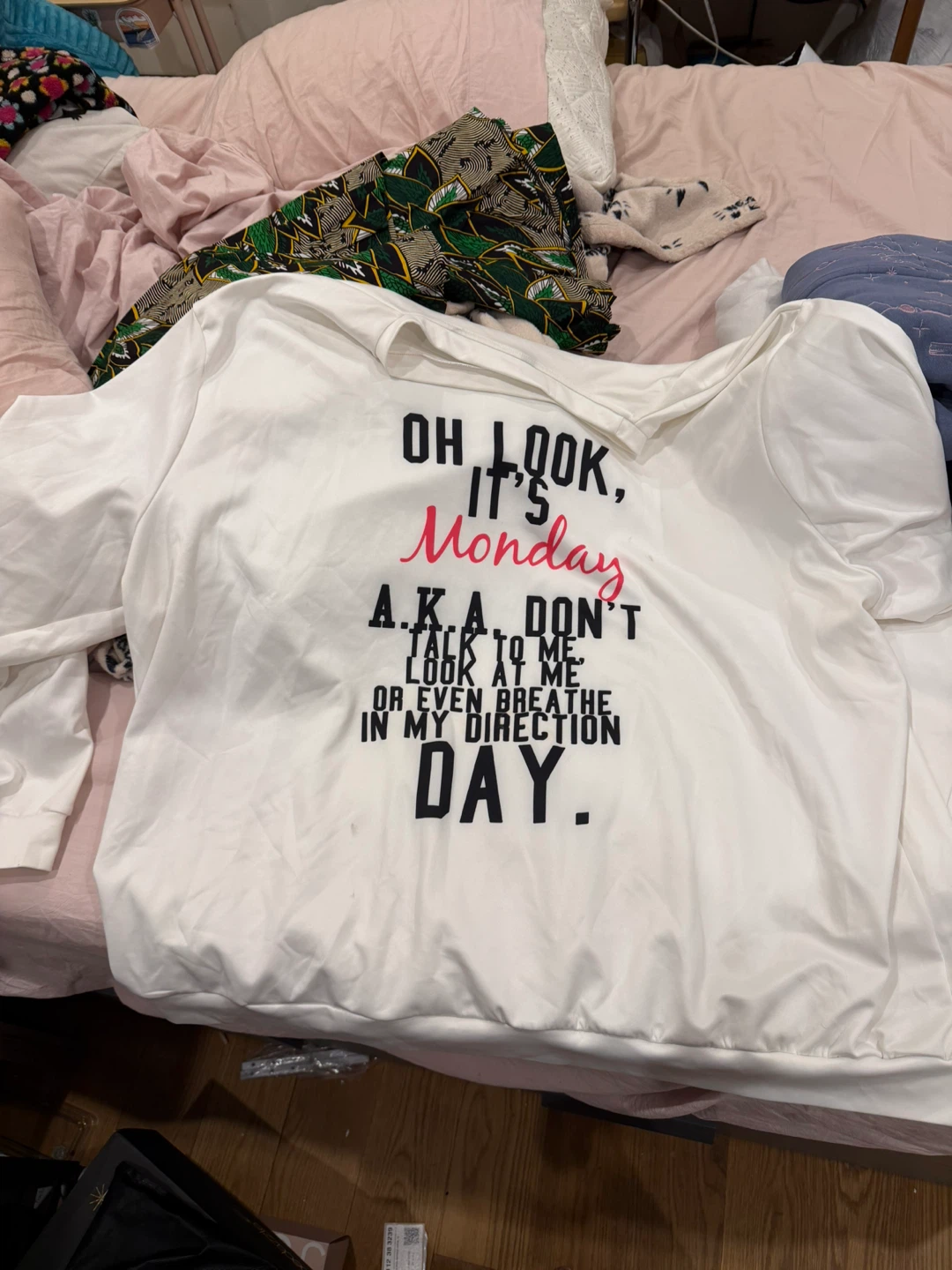 White "Oh Look, It's Monday" Top