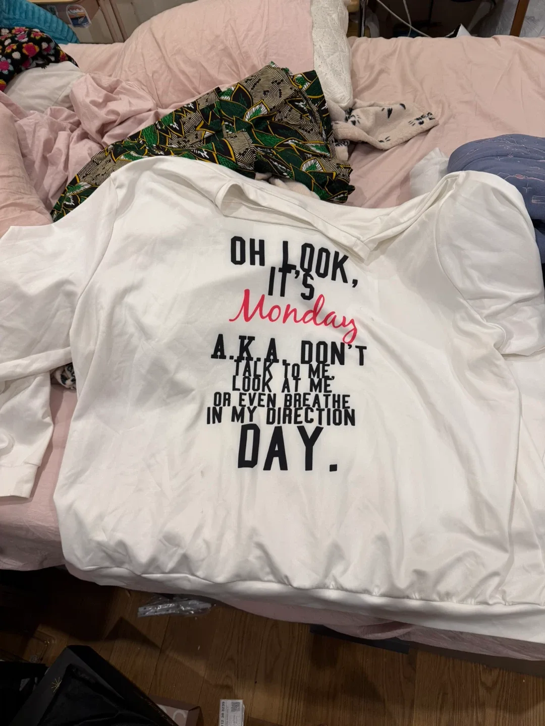 White "Oh Look, It's Monday" Top