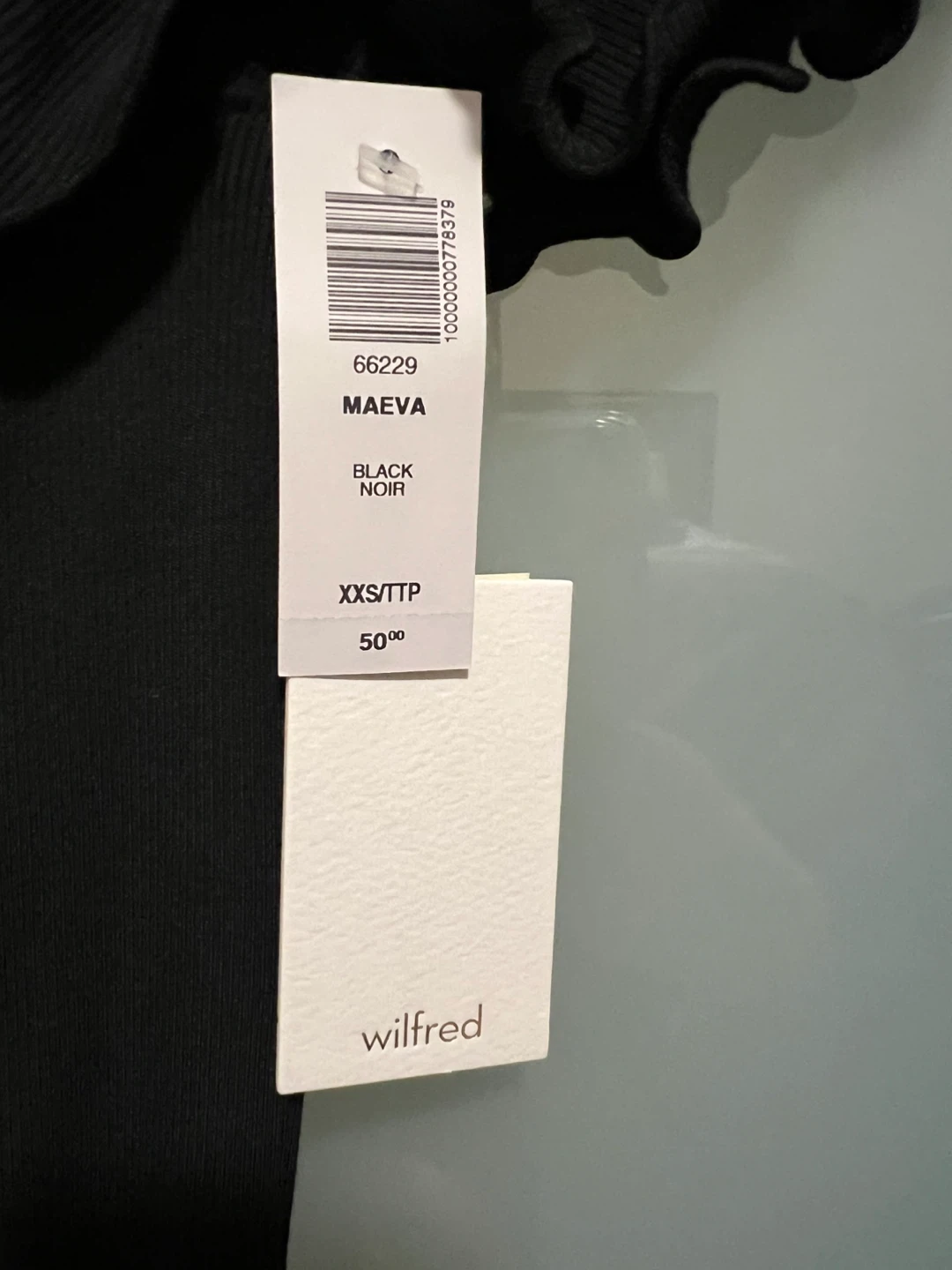 Brand new with tags: Aritzia Wilfred Maeva Bodysuit - Black, XXS - photo 2