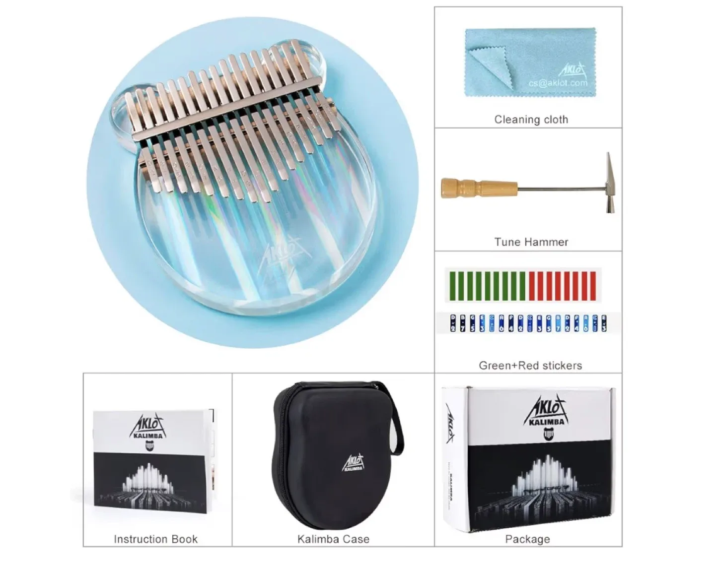 AKLOT Kalimba 17-Key Thumb Piano - Crystal image indicator(4)