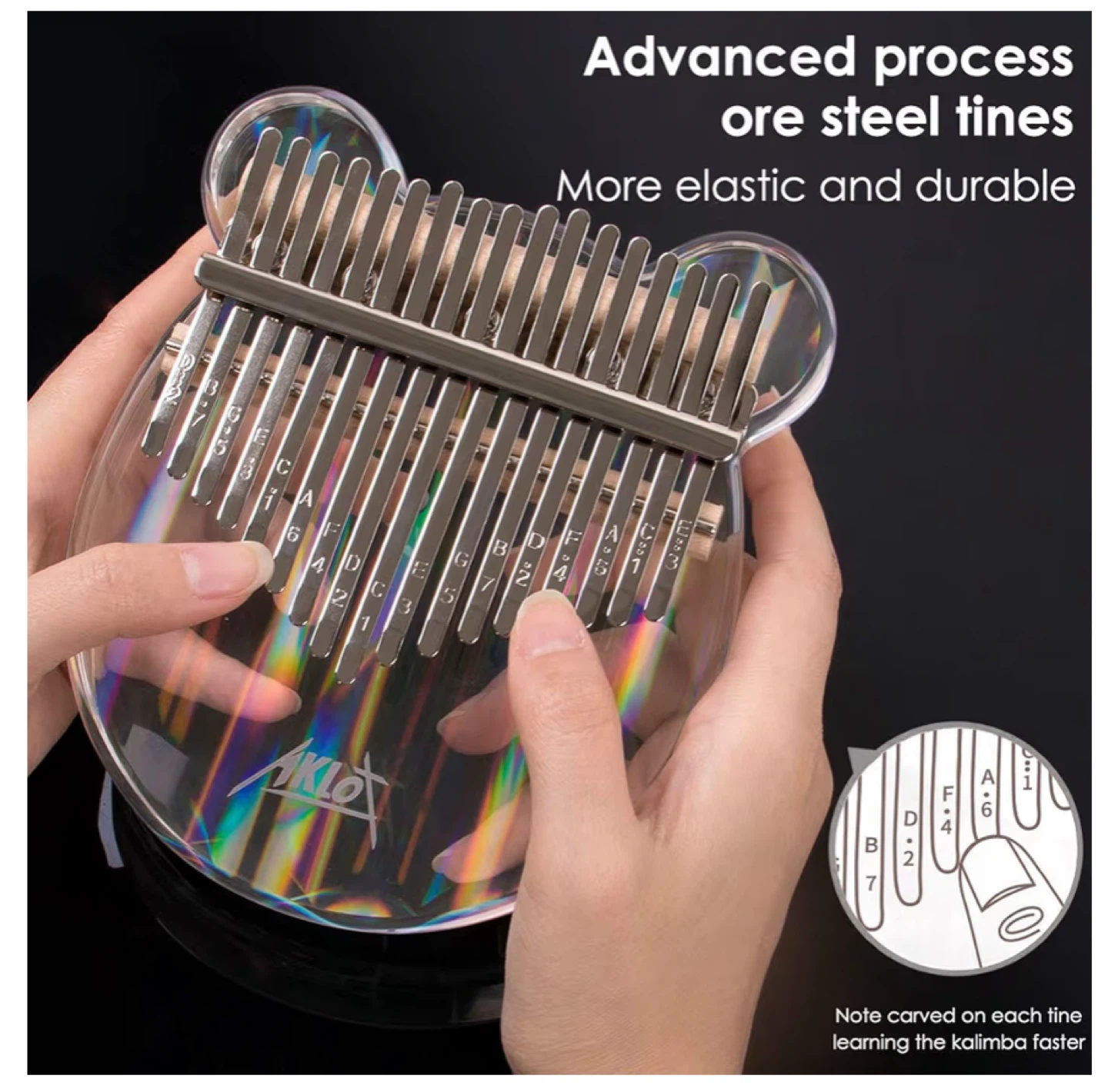 AKLOT Kalimba 17-Key Thumb Piano - Crystal