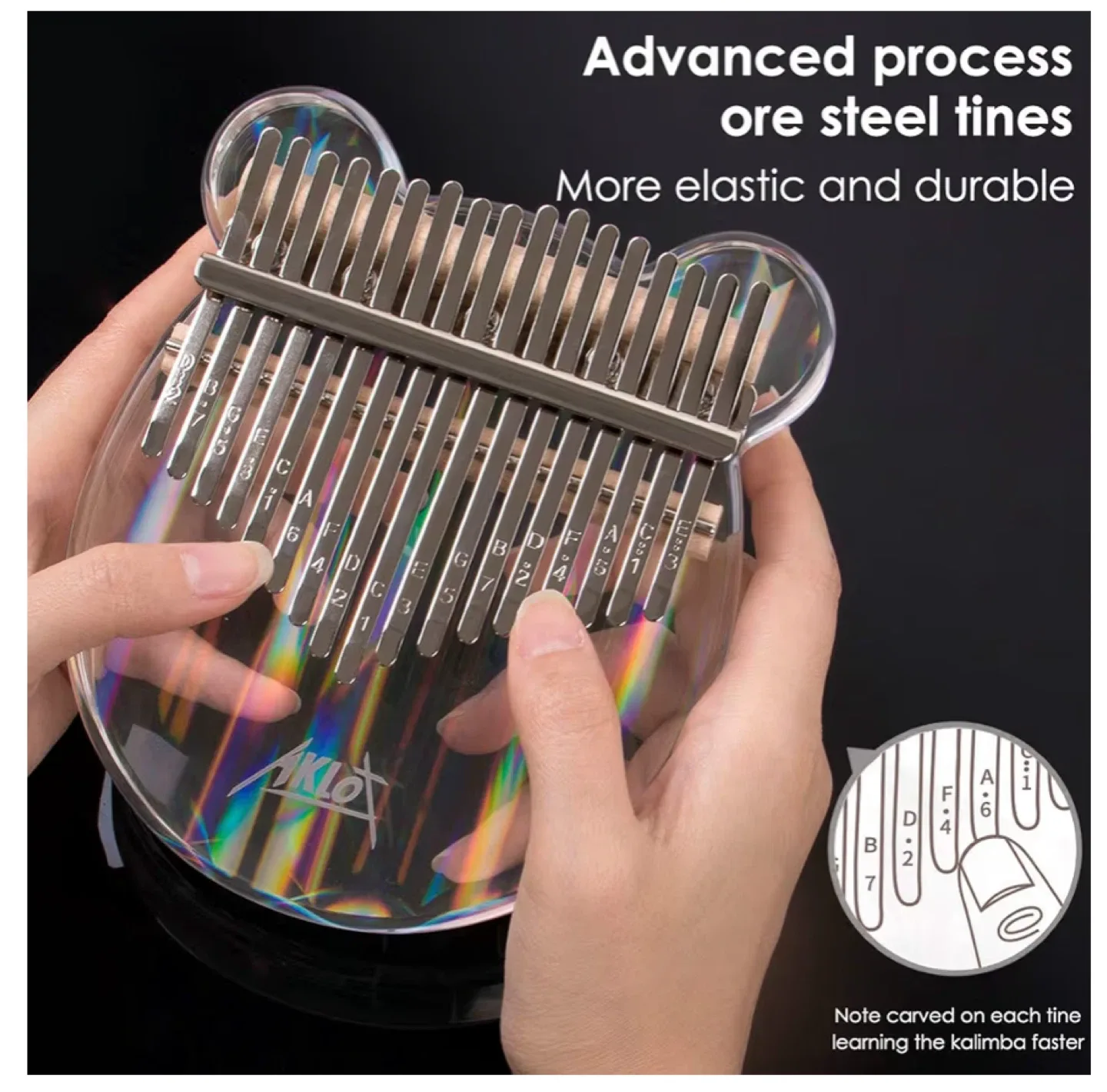 AKLOT Kalimba 17-Key Thumb Piano - Crystal