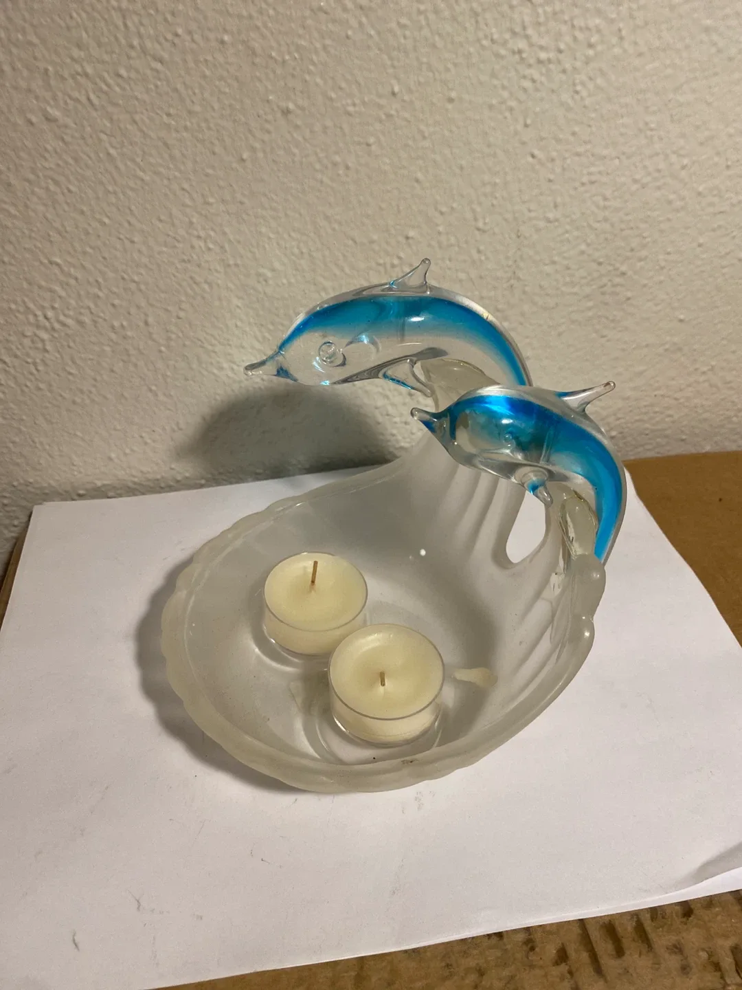Dolphins tealight glass holder