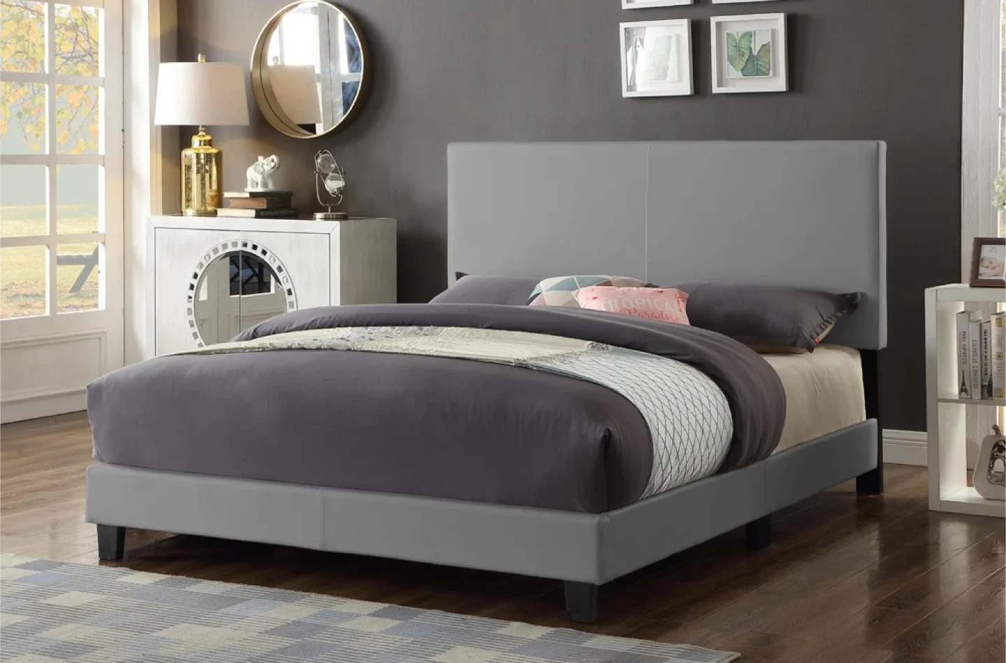 Upholstered Platform Bed Frame - Full Size