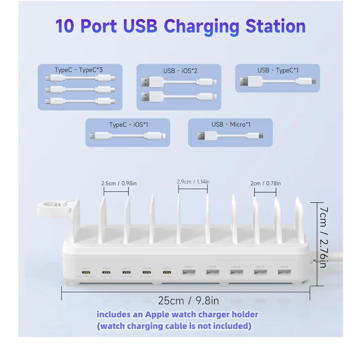285W 10-Port Fast Charging Station image indicator(4)