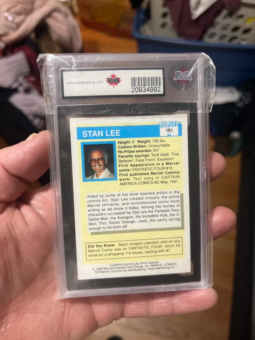 1990 Marvel Universe Stan Lee Trading Card image indicator(2)