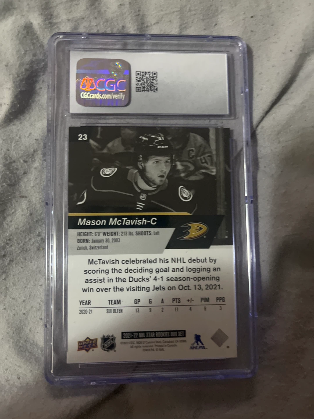 Mason McTavish Rookie Card - Upper Deck - photo 2