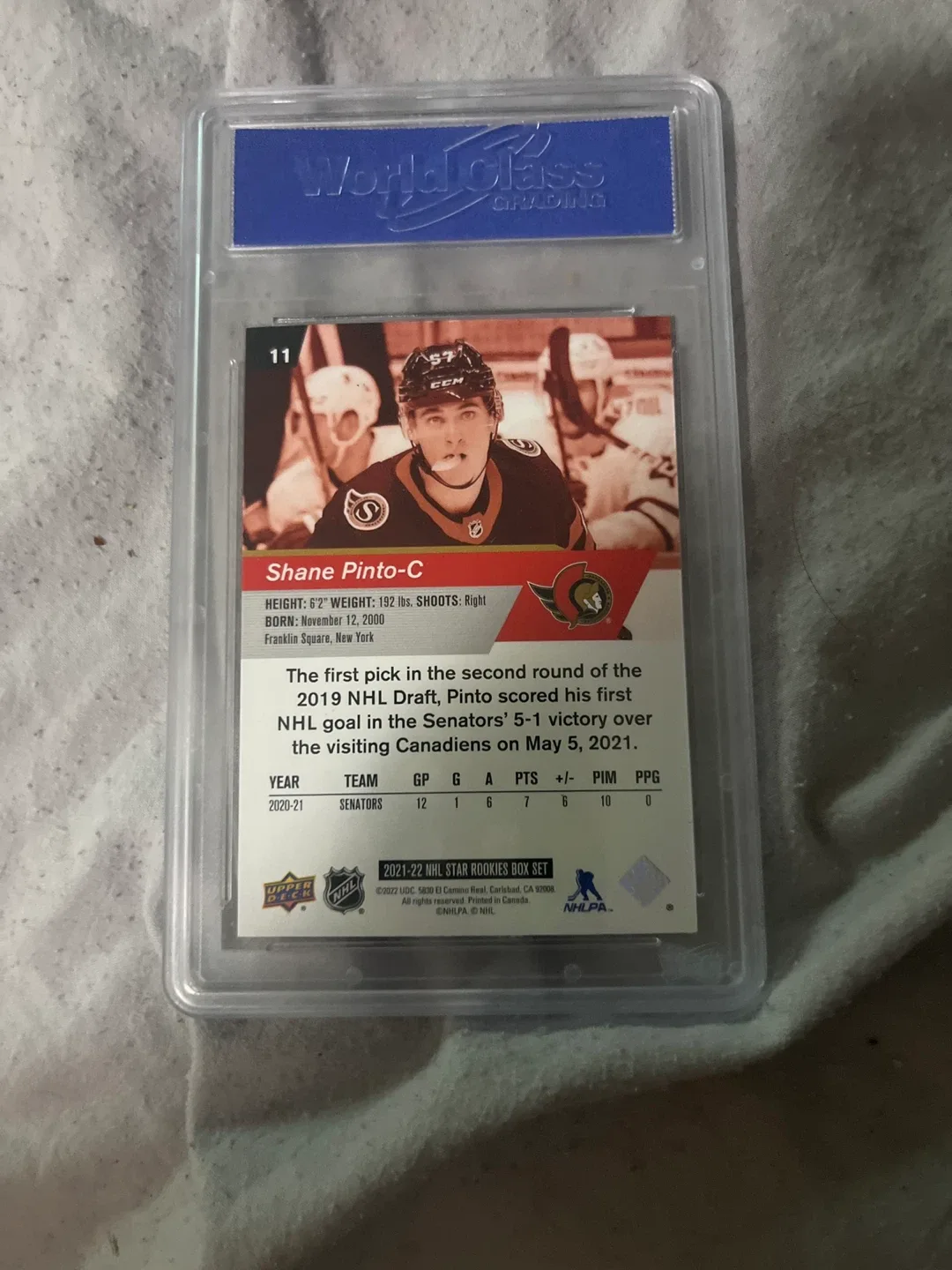 Shane Pinto Rookie Card - Upper Deck NHL Star Rookies image indicator(2)