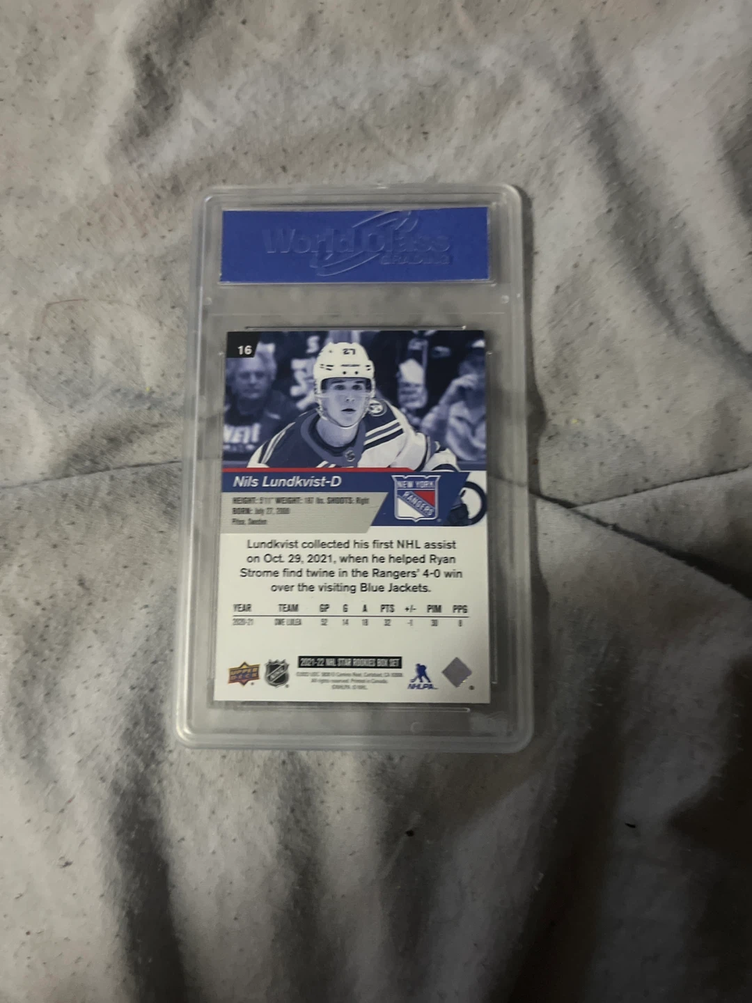 2021-22 Upper Deck Nils Lundkvist Rookie Card - photo 2