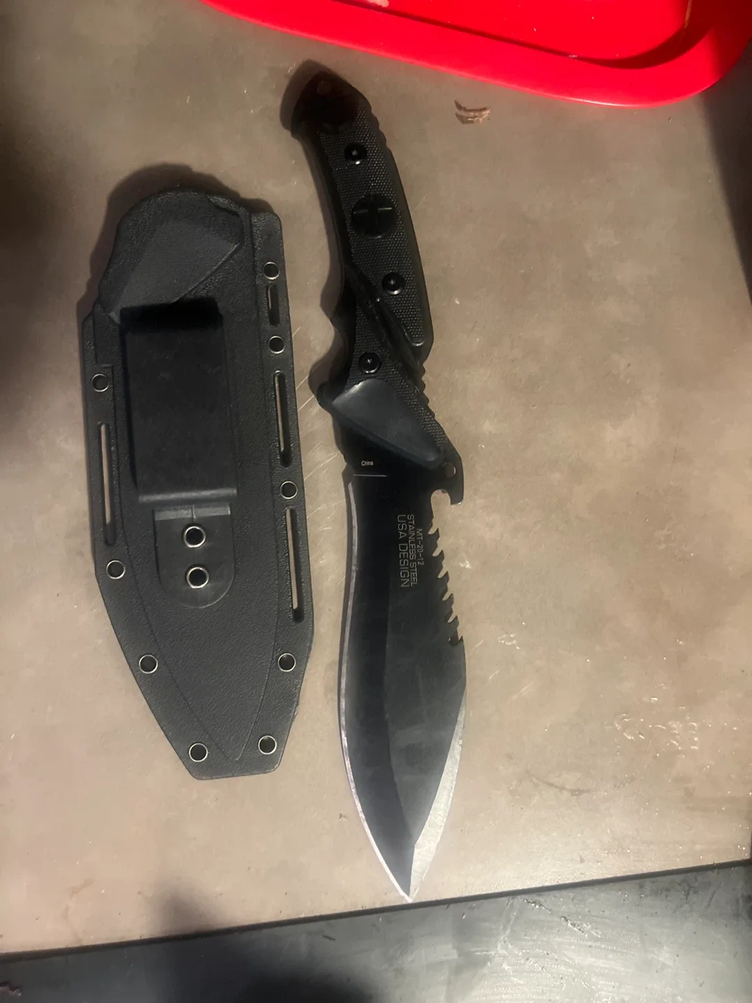 MTech USA Design Black Tactical Knife with Sheath image indicator(2)