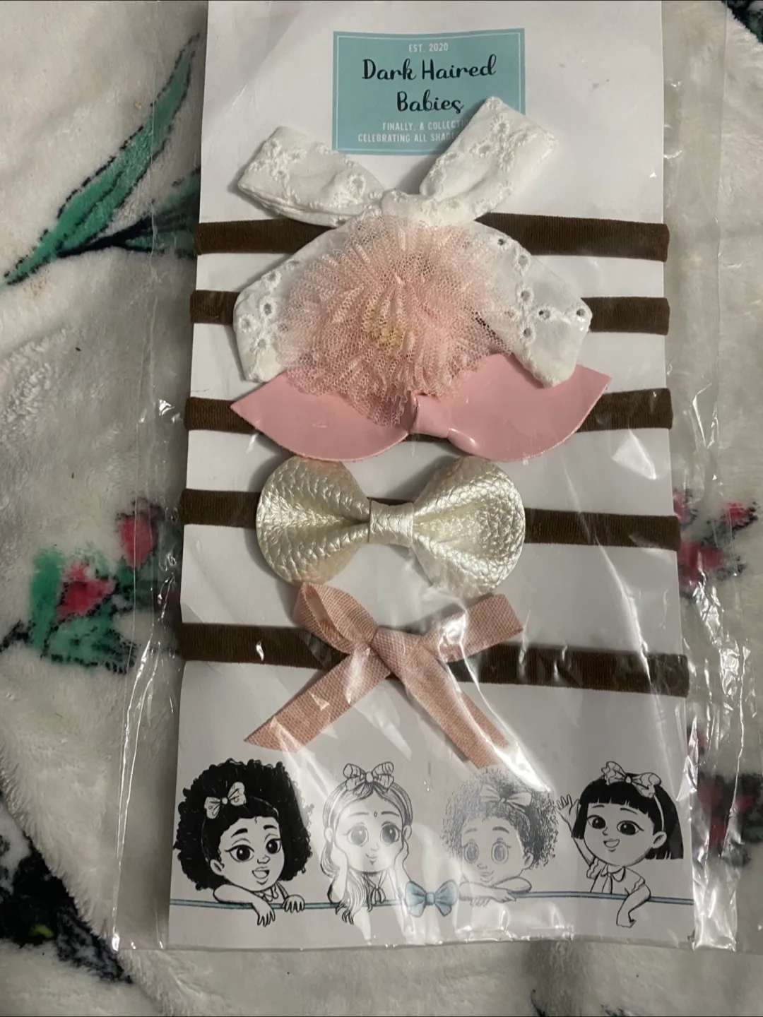 Dark Haired Babies Headband Set - New