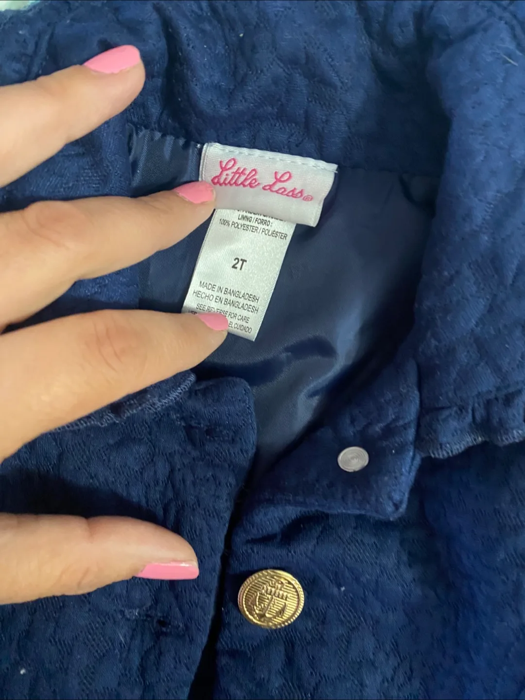 Little Lass Girls Navy Blue Coat - Size 2T image indicator(3)