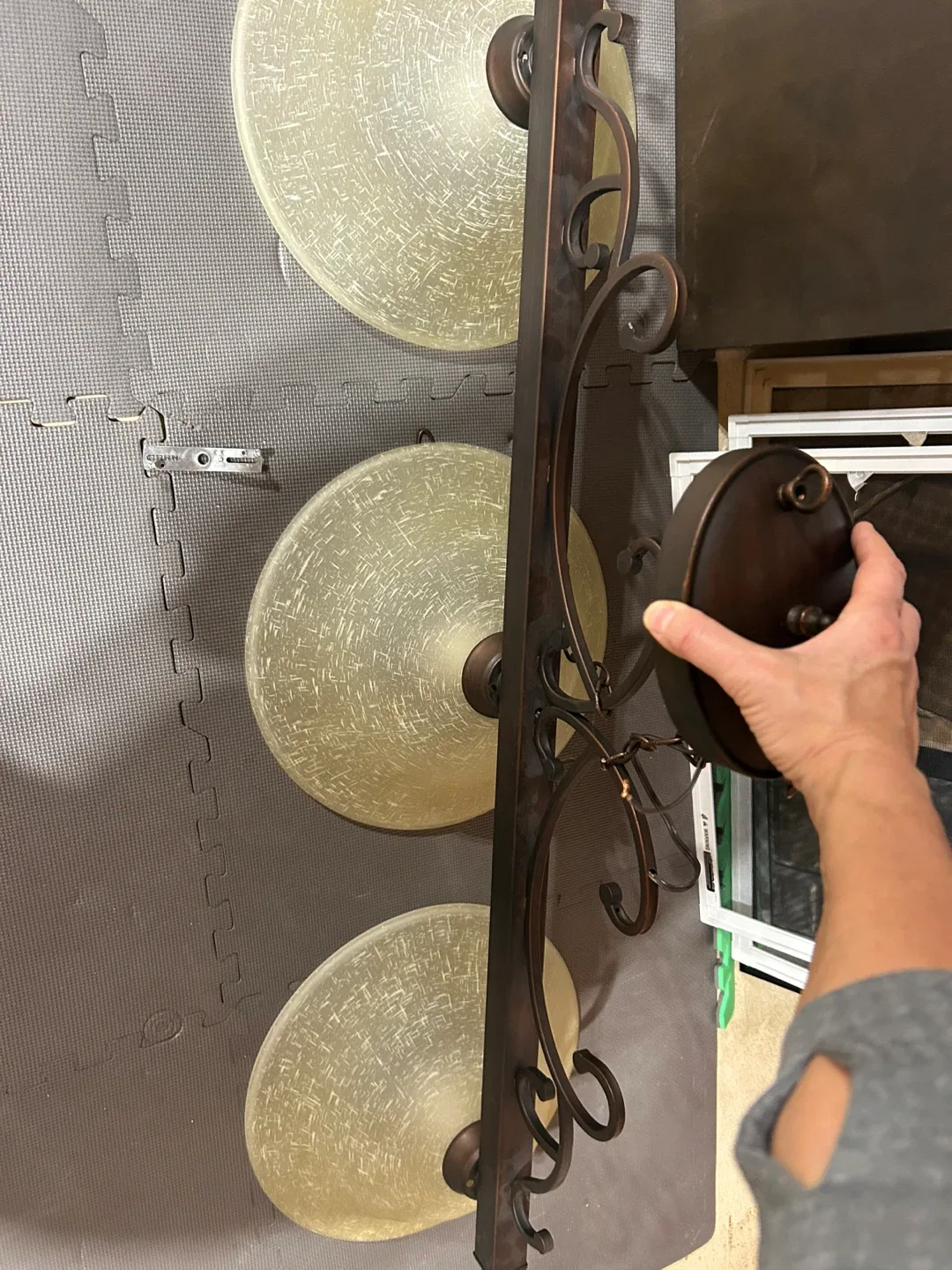 3-Light Floor Lamp with Frosted Glass Shades