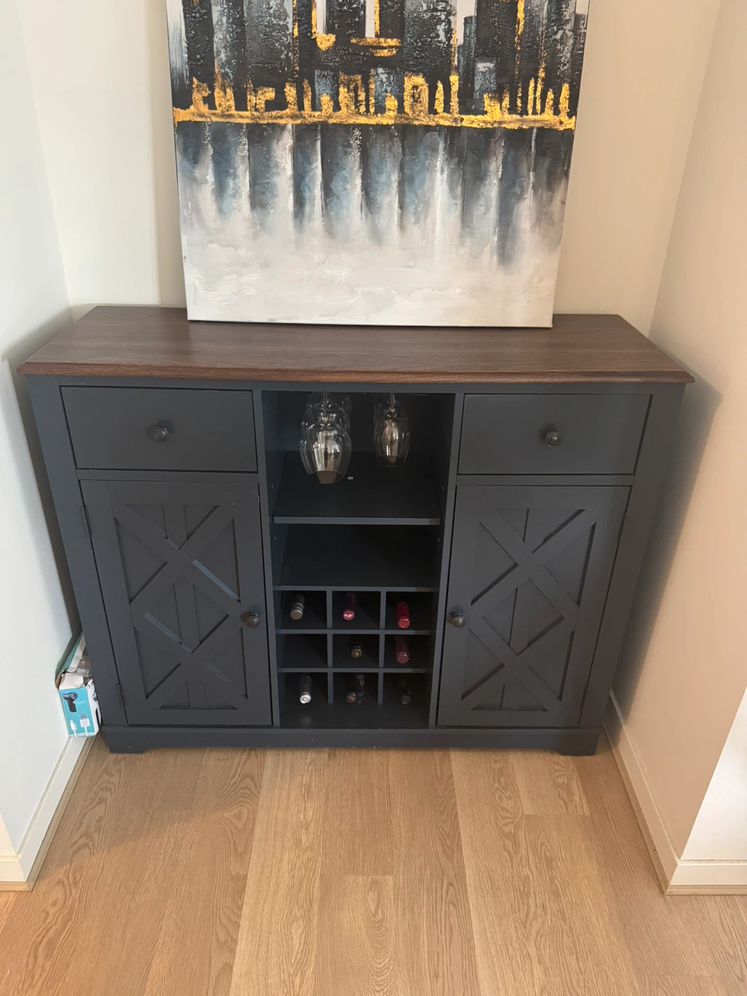 Dark Blue Wine Cabinet