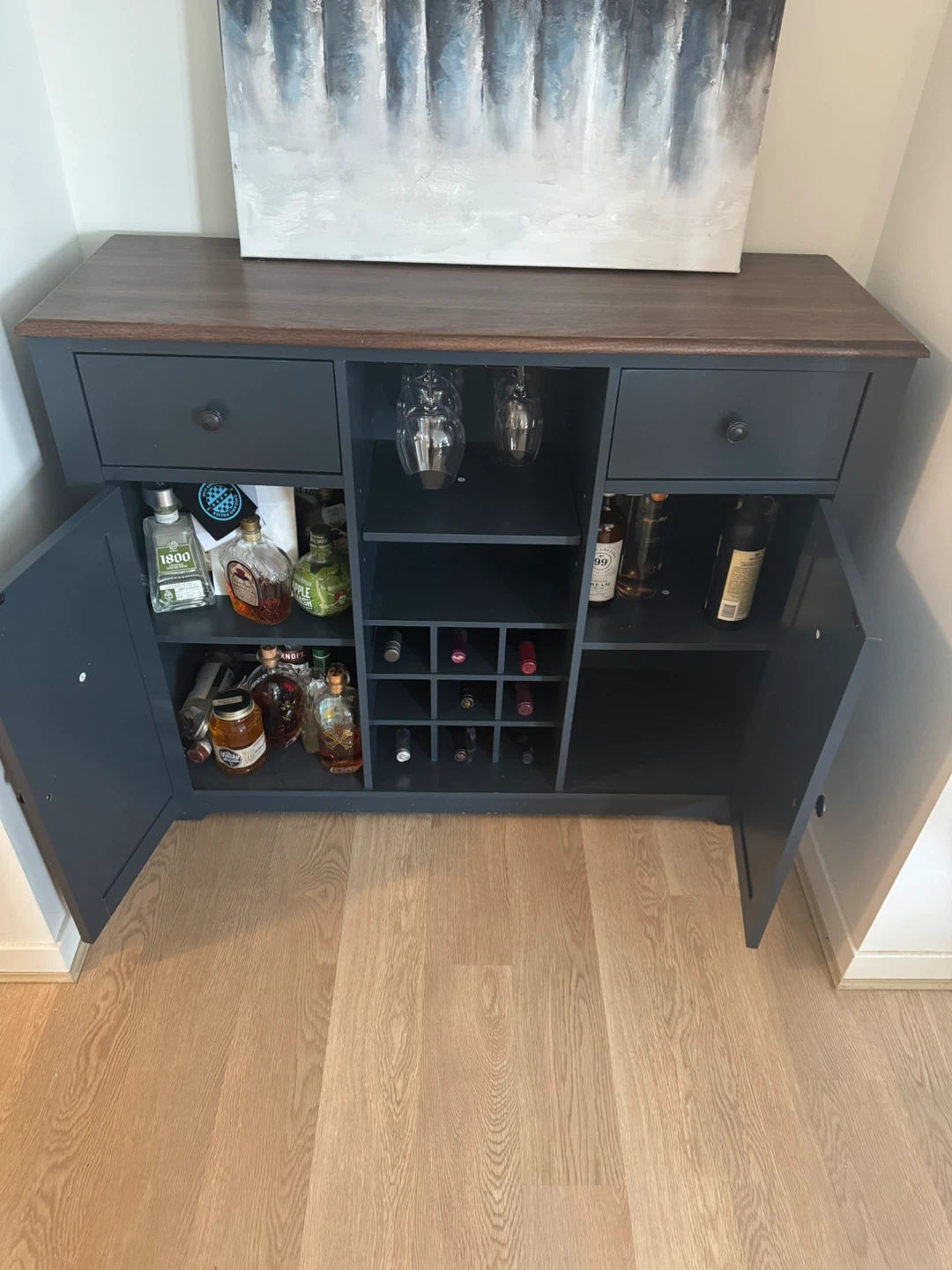 Dark Blue Wine Cabinet - photo 2