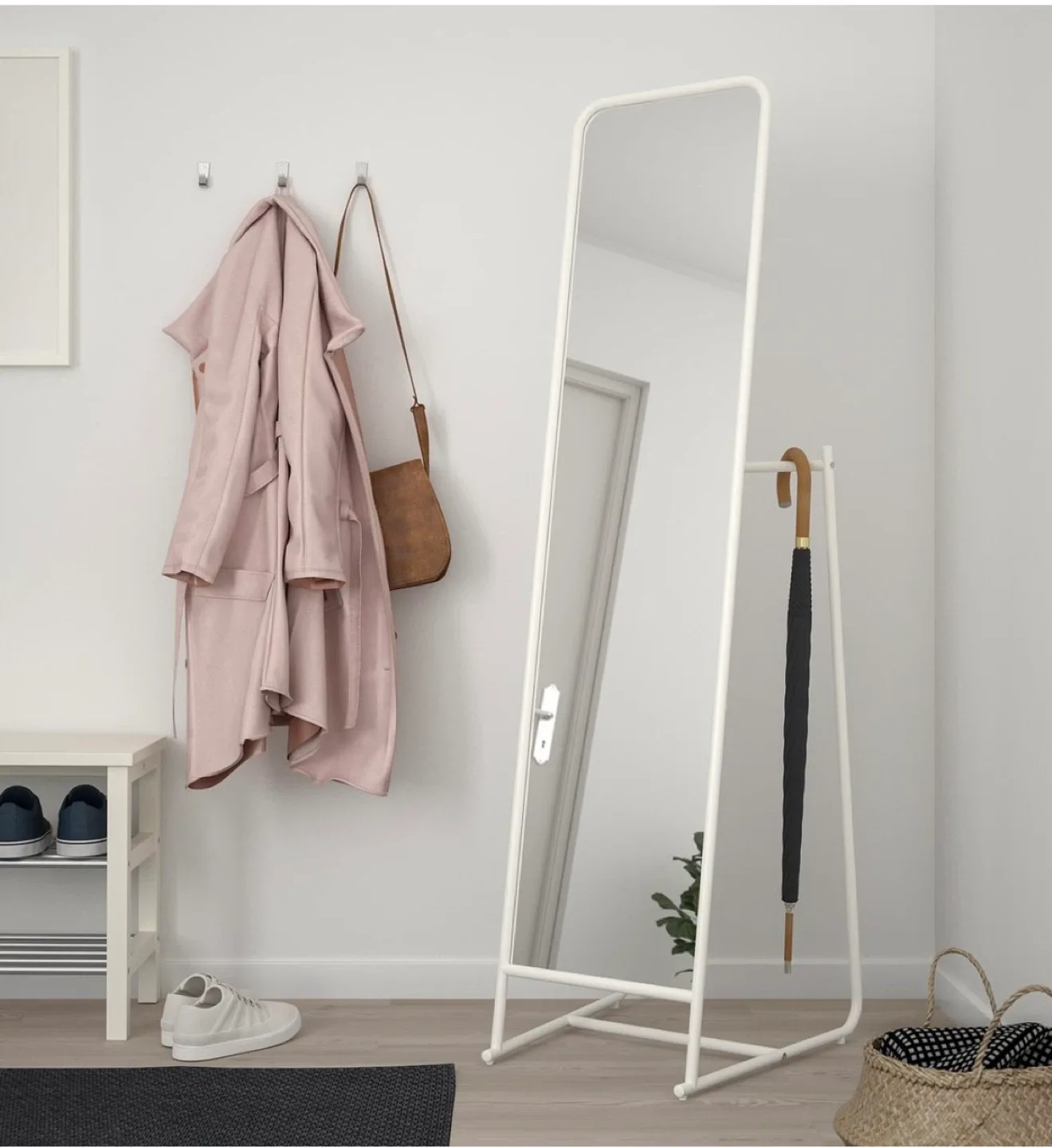 IKEA KNAPPER Standing Mirror - White image indicator(3)