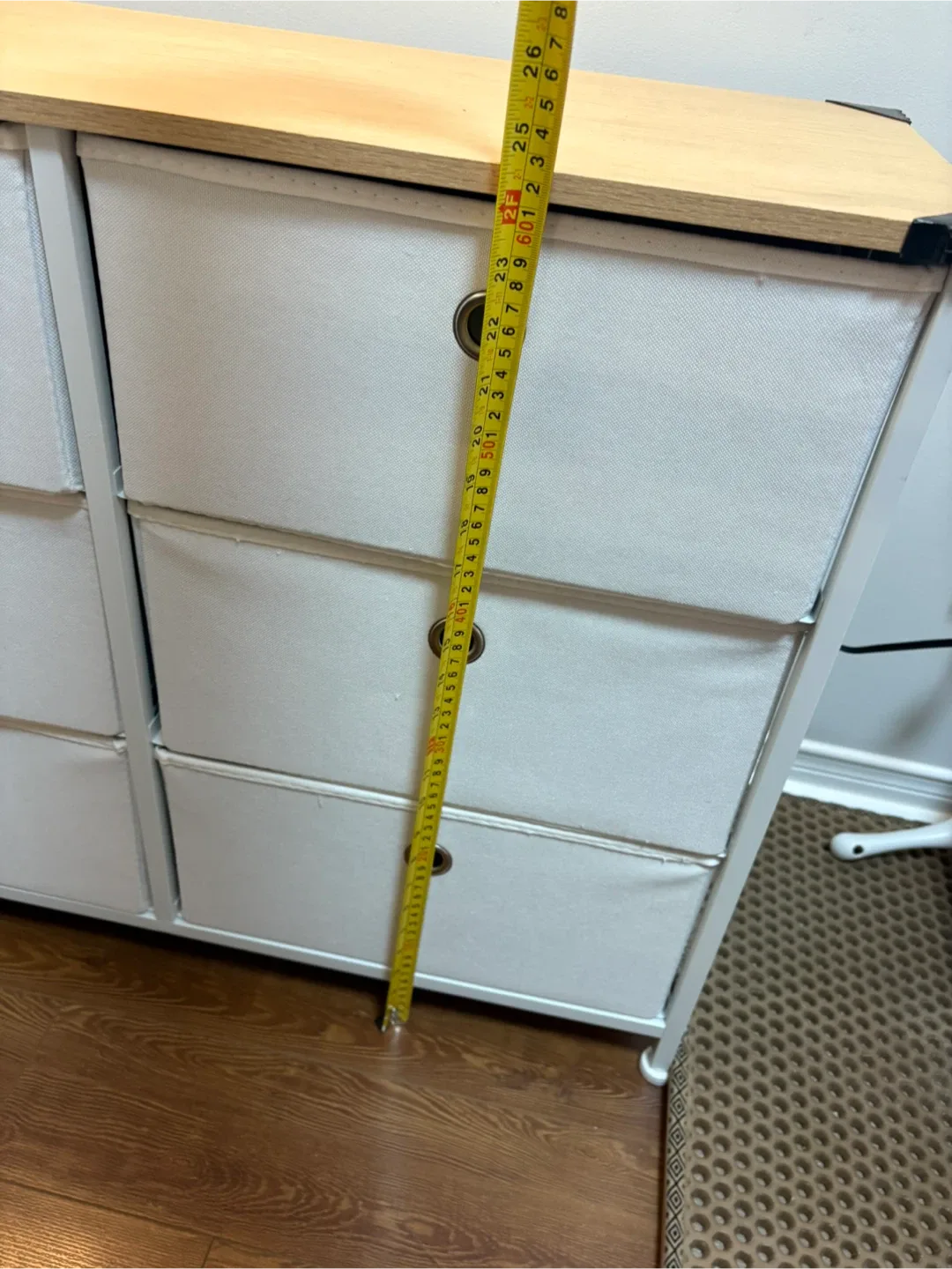 White 6-Drawer Dresser with Wood Top image indicator(4)